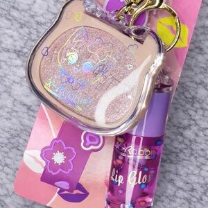 Lip Gloss + Highlighter Keychain Set